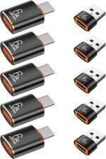 10-Pack 10Gbps/120W USB C to USB Adapter & C Male to 3.1 Female Charger,Compatible with MacBook Pro/Air, iPhone 16 15 Pro Max/15 Plus/14 13 12 Samsung Galaxy S24/S23/S22/S21 - Image 2