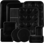 11-Piece Nonstick Baking Pans Set - Professional Grade Carbon Steel Bakeware with Premium Coating- Dishwasher Safe, Stackable, Oven Safe to 450°F (Black) - Image 2
