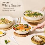 CAROTE 21Pcs Pots and Pans Set, Nonstick Cookware Sets, White Granite Induction Cookware Non Stick Cooking Set w/Frying Pans & Saucepans(PFOS, PFOA Free) - Image 4