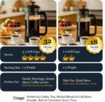 ESPRO P3 French Press Coffee Maker – Patented Double Micro-Filter for Grit-Free Brew, Heat Resistant thicker Borosilicate Glass Coffee press – (32 oz) - Image 4