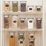 Airtight Food Storage Containers with Lids, Vtopmart 24 pcs Plastic Kitchen and Pantry Organization Canisters for Cereal, Dry Food, Flour and Sugar, BPA Free, Includes 24 Labels，Black - Image 3