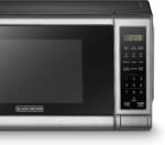 BLACK+DECKER EM720CB7 Digital Microwave Oven with Turntable Push-Button Door, Child Safety Lock, 700W, Stainless Steel, 0.7 Cu.ft - Image 4