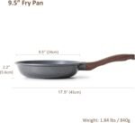 SENSARTE Nonstick Frying Pan Skillet, Swiss Granite Coating Omelette Pan, Healthy Stone Cookware Chef's Pan, PFOA Free (8/9.5/10/11/12.5 Inch) (9.5 Inch) - Image 4