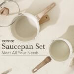 CAROTE 1.5Qt & 3.0Qt Sauce Pan Sets with Lid Cooking Pots Nonstick Saucepans Cookware Set with Pour Spout Small Kitchen Pot, Induction Comptable, Easy to Clean, PFOA FREE (White Granite) - Image 5