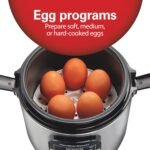 Hamilton Beach Digital Programmable Rice Cooker & Food Steamer, with Slow Hard-Boiled Egg Functions, Egg/Steam Tray, Small & Compact, 6 Cups Cooked (3 Uncooked), Stainless Steel (37524) - Image 3