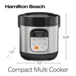 Hamilton Beach Digital Programmable Rice Cooker & Food Steamer, with Slow Hard-Boiled Egg Functions, Egg/Steam Tray, Small & Compact, 6 Cups Cooked (3 Uncooked), Stainless Steel (37524) - Image 5