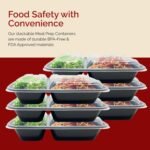 Reli. Meal Prep Containers 32 oz (25 Pack) 2 Compartment Meal Prep Containers Reusable, Microwave Safe | Plastic Togo Box for Food | Boxes for Takeout, To Go, Leftover, Food - Image 4
