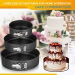 HIWARE Springform Pan Set of 3 Non-stick Leakproof Round Cake Pan Set Includes 3 Pieces 6" 8" 10" - Image 5