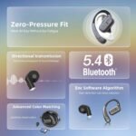 xzqioue 2 in 1 Open Ear Earbuds & in-Ear Headphones, Wireless Bluetooth 5.4 with 60H Play, 0 Delay, Touch Control, Noise Cancelling Wireless Earbuds for Running, Workout, Daily Use - Image 7