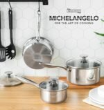 MICHELANGELO Stainless Steel Saucepan Set with Lids 1QT & 2QT & 3QT, Stainless Steel Sauce Pot Set 6pcs, Induction Saucepans, Nonstick Sauce Pan Set, Dishwasher Safe - Image 5