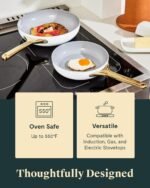 Caraway Nonstick Ceramic Mini Fry Pan (1.05 qt, 8") - Non Toxic, PTFE & PFOA Free - Oven Safe & Compatible with All Stovetops (Gas, Electric & Induction) - Cream - Image 4