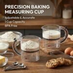 4-in-1 Adjustable Measuring Cup - Non-Stick Scraper Base Push Up Cup, Space-Saving Easy Clean, All-in-One for Meal Prep Cooking Baking - Image 5