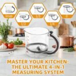 4-in-1 Adjustable Measuring Cup - Non-Stick Scraper Base Push Up Cup, Space-Saving Easy Clean, All-in-One for Meal Prep Cooking Baking - Image 6