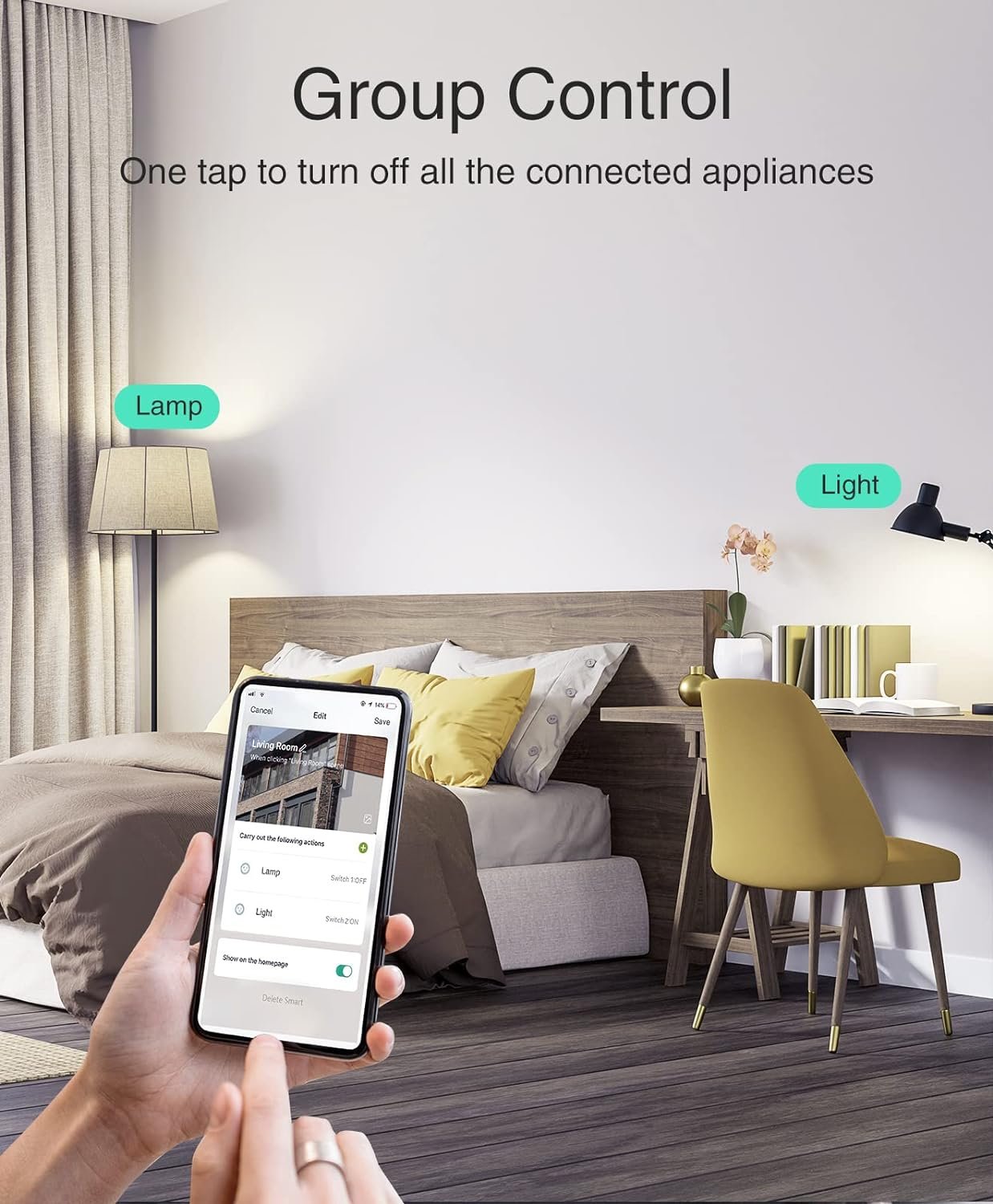 GHome Smart Mini Smart Plug Works with Alexa and Google Home, WiFi Smart Outlet Socket Remote Control Timer Function, Only 2.4GHz Network, No Hub Required, ETL FCC Listed, White - Image 6