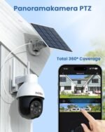 AOSU 3K/5MP Solar Security Cameras System Wireless Outdoor, Battery Powered WiFi Camera for Home Security, Panoramic PTZ, Auto Tracking, Human/Vehicle Detection, Color Night Vision (2 Pack) - Image 3