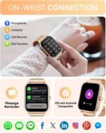 Haulvean Smart Watch for Women Men, Fitness Tracker Watch for Android Phones iPhone Compatible, 1.85" Smart Watches for Women Men, 110+ Sport Modes Smartwatch (2 Strap) - Image 4