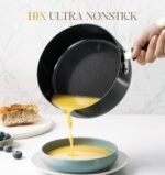 MICHELANGELO Nonstick Saucepan with Lid, Ceramic Sauce Pan Sets, Easy to Clean Sauce Pans, Multi-Purpose Cooking Pots, 1QT & 2QT & 3QT, Black - Image 3