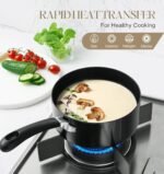 MICHELANGELO Nonstick Saucepan with Lid, Ceramic Sauce Pan Sets, Easy to Clean Sauce Pans, Multi-Purpose Cooking Pots, 1QT & 2QT & 3QT, Black - Image 4