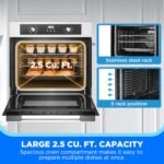 Midea 24" Mechanical Single Wall Oven, 2.5 Cu. Ft.-Capacity, Built-in Oven with 8-in-1 Cooking Modes, Stainless Steel - Image 4