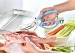 Heavy Duty Poultry Shears - Kitchen Scissors for Cutting Chicken, Poultry, Game, Meat - Chopping Vegetable - Spring Loaded - Blue - Image 4