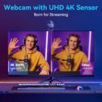 EMEET S600 4K Webcam for Streaming - Sony 1/2.55'' Sensor, PDAF Autofocus, 1080P@60FPS, 2 Noise Reduction Mics, Built-in Privacy Cover, 73° FOV, Streaming Camera for Live Commerce/Gaming/Beauty - Image 3