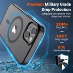 SUPFINE Magnetic for iPhone 14 Case & iPhone 13 Case (Compatible with MagSafe)(Military Grade Drop Protection) Translucent Matte Shockproof Phone Cover,Black - Image 4