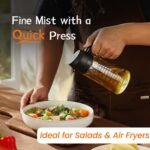 TrendPlain 16oz/470ml Glass Olive Oil Sprayer for Cooking – 2 in 1 Olive Oil Dispenser Bottle for Kitchen Gadgets and Air Fryer Accessories, Salad, BBQ - Black - Image 3