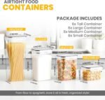 KICHLY Airtight Food Storage Containers Set with Lids – 24 Pack BPA-Free Plastic Pantry Organizers for Cereal, Flour, Sugar & Dry Food (Clear) - Image 3