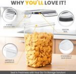 KICHLY Airtight Food Storage Containers Set with Lids – 24 Pack BPA-Free Plastic Pantry Organizers for Cereal, Flour, Sugar & Dry Food (Clear) - Image 4