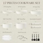 CAROTE 17pcs Pots and Pans Set, Nonstick Cookware Set Detachable Handle, Induction Kitchen Cookware Sets Non Stick with Removable Handle, RV Cookware Set, Oven Safe - Image 3