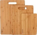 Bamboo Cutting Boards for Kitchen [Set of 3] Wood Cutting Board for Chopping Meat, Vegetables, Fruits, Cheese, Knife Friendly Serving Tray with Handles - Image 3