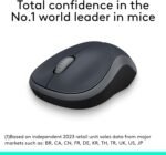 Logitech M185 Wireless Mouse, 2.4GHz with USB Mini Receiver, 12-Month Battery Life, 1000 DPI Optical Tracking, Ambidextrous PC/Mac/Laptop - Swift Grey - Image 3