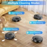 Tikom Robot Vacuum and Mop Combo, 5000Pa Robotic Vacuum Cleaner, 150 Min Max, App & Remote Control, Ideal for Hard Floor, Carpet, Pet Hair, Self-Charge(G8000 Max) - Image 4