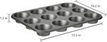 Amazon Basics Nonstick Round Muffin Baking Pan, 12 Cups, Set of 2, Gray, 13.9x10.55x1.22" - Image 4