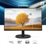Philips 221V8LB 22 inch Class Thin Full HD (1920 x 1080) Monitor, 100Hz Refresh Rate, VESA, HDMI x1, VGA x1, LowBlue Mode, Adaptive Sync, 4 Year Advance Replacement Warranty - Image 3