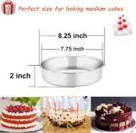 TeamFar Cake Pan Set of 2, 8 Inch Cake Pan Round Tier Tins Set Stainless Steel, Healthy & Heavy Duty, Mirror Finish & Easy Clean, Dishwasher Safe - Image 3
