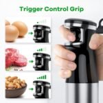 Turelar Immersion Blender Handheld Corded Hand Blenders Set 1100W, Trigger Variable Speed 5 in 1 Stick Emulsifier with Chopper, Whisk and Frother for Soup, Baby Food and Smoothies - Image 4