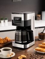 SHARDOR 10-Cup Programmable Coffee Maker, Regular & Strong Brew Drip Coffee Machine for Home and Office, Auto Shut Off, Permanent Filter, Silver - Image 5