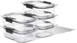 Rubbermaid Brilliance Meal Prep Containers, 2-Compartment Food Storage Containers, 2.85 Cup, 5-Pack, BPA-Free, Clear/Grey - Image 3