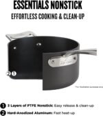 All-Clad Hard Anodized Essentials Nonstick Fry Pan 2 Piece Set, 10.5" & 12" Induction, Oven Safe 500F, Kitchen Frying Pans, Skillets, Ergonomic Handle, Premium Cookware, Dishwasher Safe, Black - Image 4