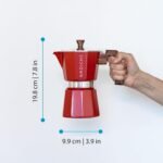GROSCHE Milano 6 Espresso Cup, 9.3 oz Red Stovetop Espresso Maker - Italian Moka Pot - Image 5
