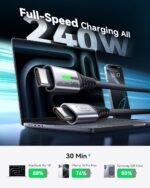 INIU USB C to USB C Cable, 240W Fast Charging Type C Charger Cord, Braided USBC Cable for iPhone 17, Samsung S25, Laptop, MacBook, Switch, Photographers, Outdoor, Travel, [6.6ft+6.6ft Black] - Image 3