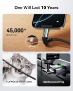 INIU USB C to USB C Cable, 240W Fast Charging Type C Charger Cord, Braided USBC Cable for iPhone 17, Samsung S25, Laptop, MacBook, Switch, Photographers, Outdoor, Travel, [6.6ft+6.6ft Black] - Image 4