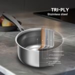 COOKER KING Sauce Pan Set, 1.5 QT & 2 QT Saucepan with Lid, Hybrid Ceramic Nonstick Saucepan, non stick Sauce pot, Stainless steel Cookware, Induction Compatible (PFAS/PFOA/PTFE Free) - Image 3
