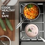 COOKER KING Sauce Pan Set, 1.5 QT & 2 QT Saucepan with Lid, Hybrid Ceramic Nonstick Saucepan, non stick Sauce pot, Stainless steel Cookware, Induction Compatible (PFAS/PFOA/PTFE Free) - Image 4
