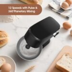 Stand Mixer 4.8 Qt Electric Food Mixer 12 Speeds Portable Lightweight Kitchen Mixer For Daily Use With Egg Whisk, Dough Hook, Flat Beater - Image 5