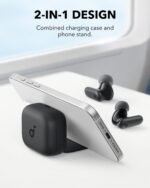 Soundcore P30i by Anker Noise Cancelling Earbuds, Strong and Smart Noise Cancelling, Powerful Bass, 45H Playtime, 2-in-1 Case and Phone Stand, IP54, Wireless Earbuds, Bluetooth 5.4 (Black) - Image 3