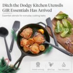 GIR: Get It Right 5 Piece Silicone Essentials Kitchen Utensils Set - Ladle, Spatula, Flip, Spoon & Spoonula - Non-Toxic Cooking Utensils for Nonstick Cookware, Cooking and Baking - Charcoal - Image 3