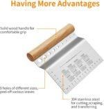 ALLTOP Dough Bench Scraper/Cutter/Chopper Stainless Steel Blade with Herb Stripper,Multipurpose Kitchen Pastry Tool with Scale Ruler - Leaf Remover - 1 Pack - Image 4