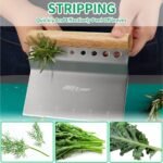 ALLTOP Dough Bench Scraper/Cutter/Chopper Stainless Steel Blade with Herb Stripper,Multipurpose Kitchen Pastry Tool with Scale Ruler - Leaf Remover - 1 Pack - Image 5